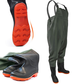 Wodery spodniobuty wędkarskie gumowe na szelkach OMEGA rozmiar 45